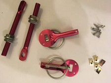 Red competition bonnet pins